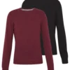 Pier One 2 Pack- Jumper - Black/Bordeaux