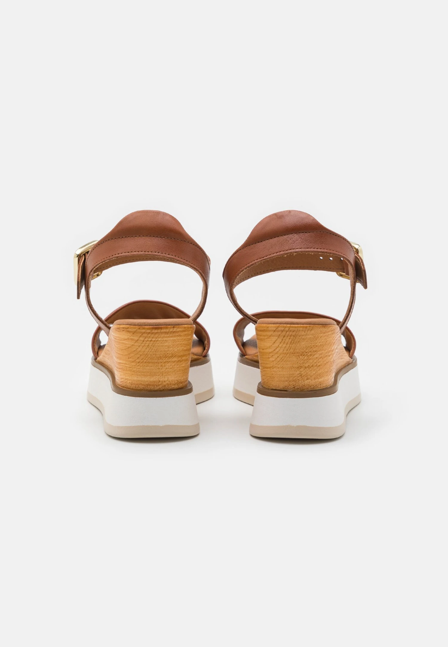 Pier One Leather - Platform Sandals - Cognac 4 Pier One Leather - Platform Sandals - Cognac - Image 4