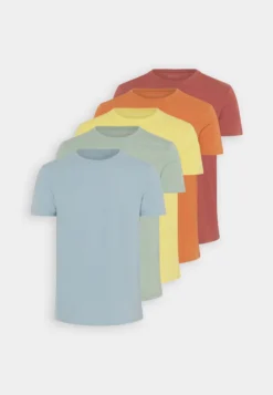 Pier One 5 Pack - Basic T-Shirt - Light Blue/Yellow/Mint -Pier One 2ce03fa7d81942e7b51f0e062eca18e4 scaled