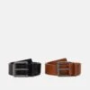 Pier One 2 Pack Unisex - Belt - Black/Cognac
