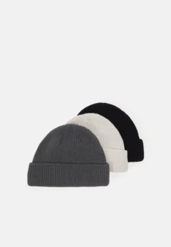 Pier One Unisex 3 Pack - Beanie - Black/Dark Grey/Off-White/