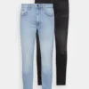 Pier One 2 Pack - Jeans Skinny Fit - Light Blue/Black