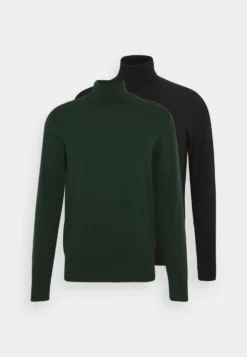 Pier One 2 Pack - Basic Turtleneck - Jumper - Black/Dark Green -Pier One 903218958e2e432c9ae54008d290ccf6 scaled