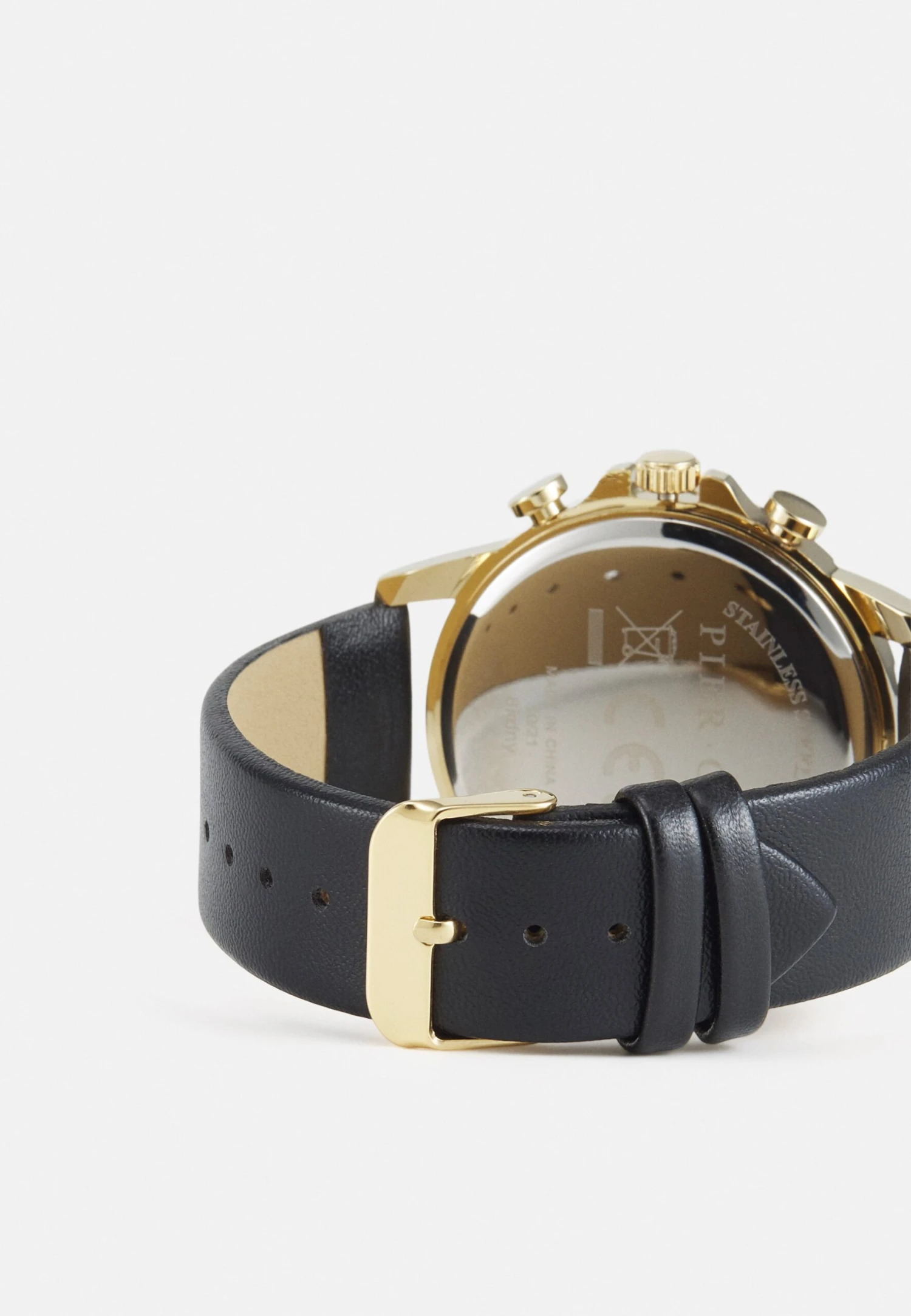 Pier One Unisex - Chronograph Watch - Black/Gold-Coloured 2 Pier One Unisex - Chronograph Watch - Black/Gold-Coloured - Image 2