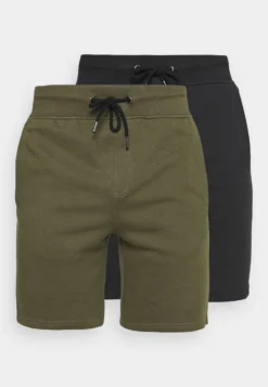 Pier One 2 Pack - Shorts - Black/Olive -Pier One 97446a5d1f4444a39e0756e4edaa81f0 scaled
