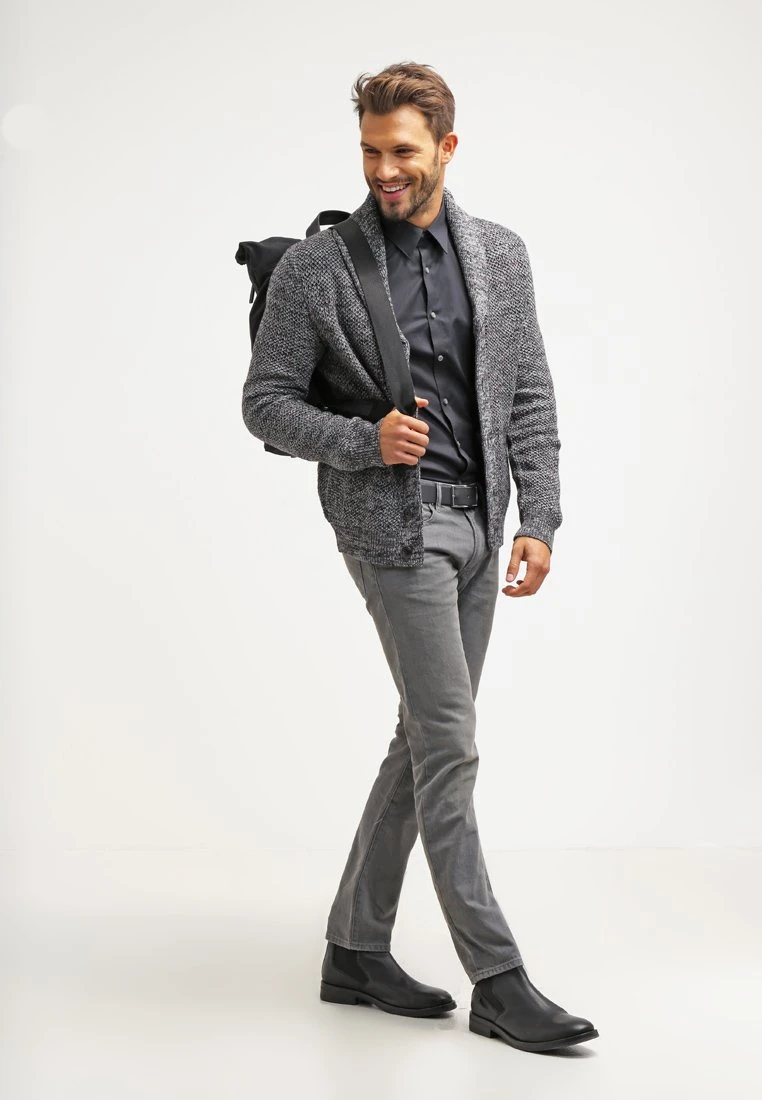 Pier One Cardigan - Dark Grey Melange 2 Pier One Cardigan - Dark Grey Melange - Image 2