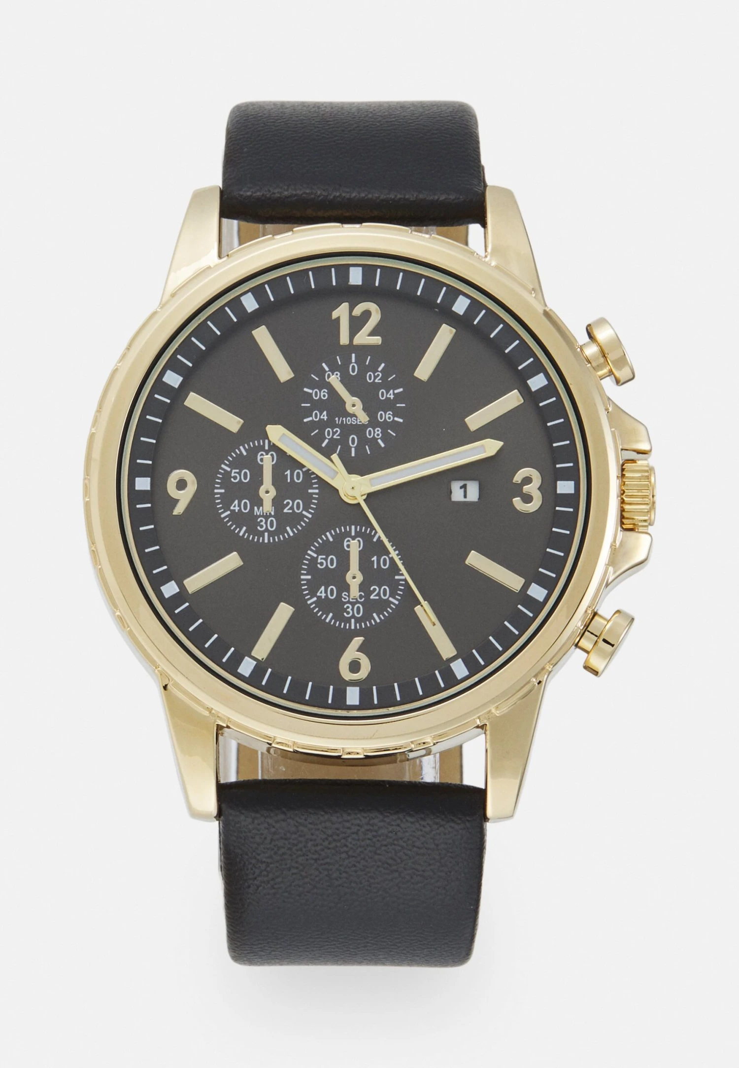Pier One Unisex - Chronograph Watch - Black/Gold-Coloured 1 Pier One Unisex - Chronograph Watch - Black/Gold-Coloured