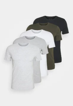 Pier One 5 Pack - Basic T-Shirt - Black/White/Light Grey -Pier One af2e3648ccfd4b198cd51d1c4b807340 scaled