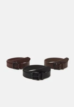 Pier One 3 Pack Unisex - Belt - Black/Brown/Dark Brown