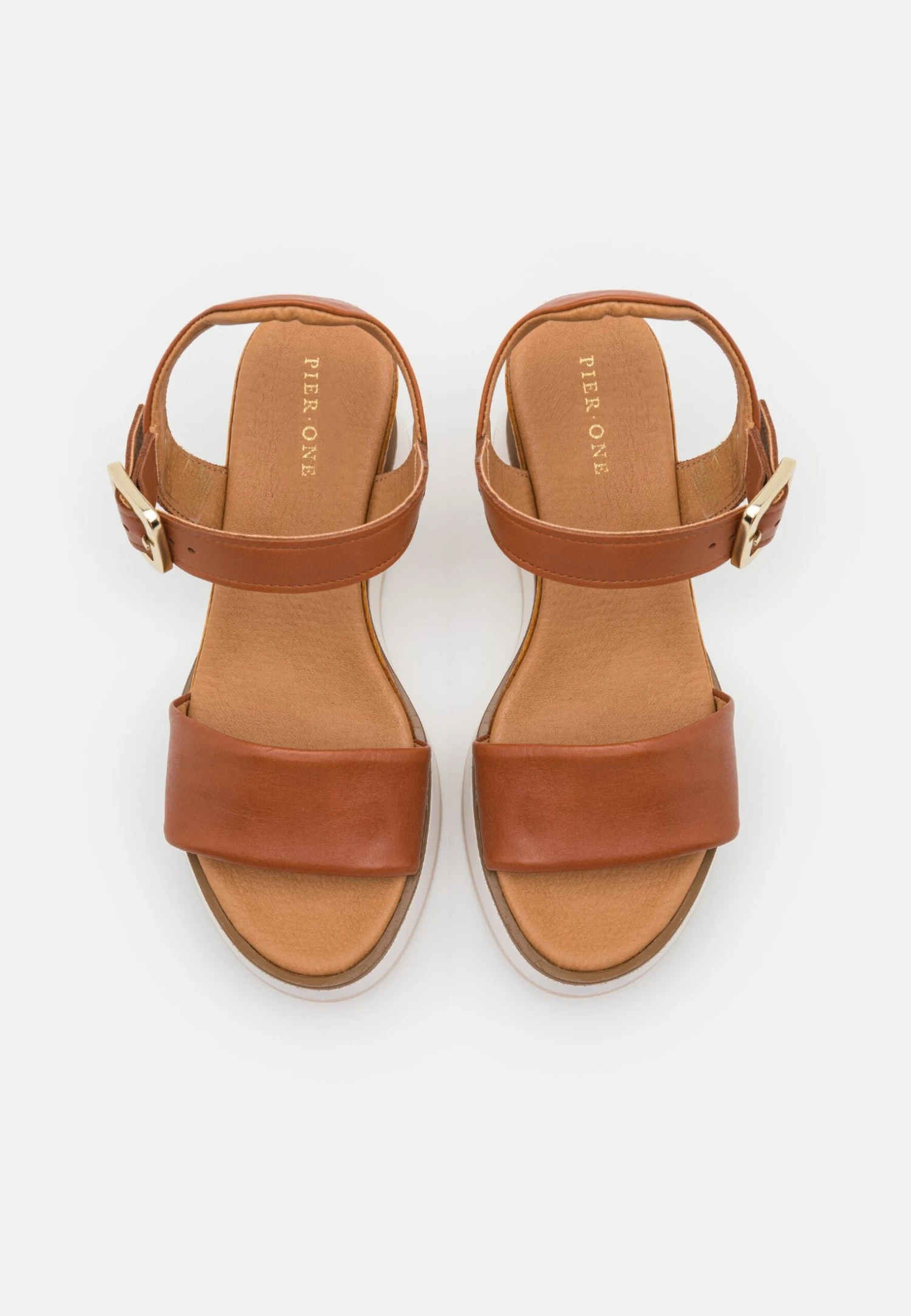 Pier One Leather - Platform Sandals - Cognac 6 Pier One Leather - Platform Sandals - Cognac - Image 6