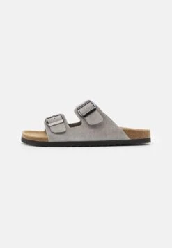 Pier One Leather Unisex - Slippers - Grey