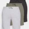 Pier One 3 Pack - Pyjama Bottoms - Black/Mottled Grey/Khaki