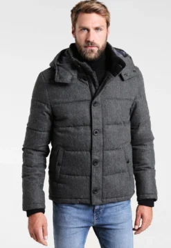 Pier One Winter Jacket - Grey Melange