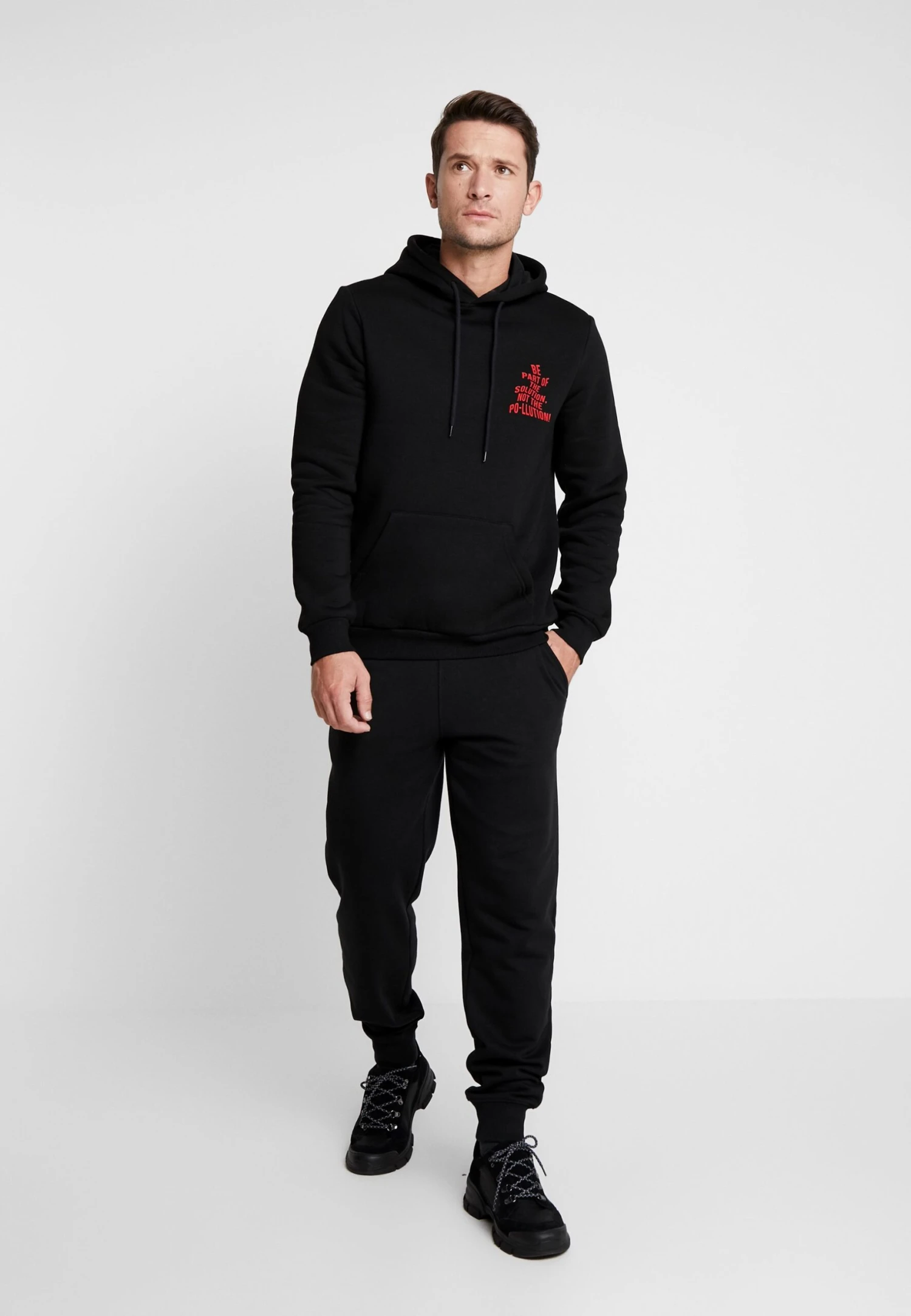 Pier One 2 Pack - Tracksuit Bottoms - Black/Mottled Light Gre 1 Pier One 2 Pack - Tracksuit Bottoms - Black/Mottled Light Gre