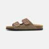Pier One Leather Unisex - Slippers - Stone