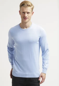 Pier One Basic Crewneck - Jumper - Light Blue