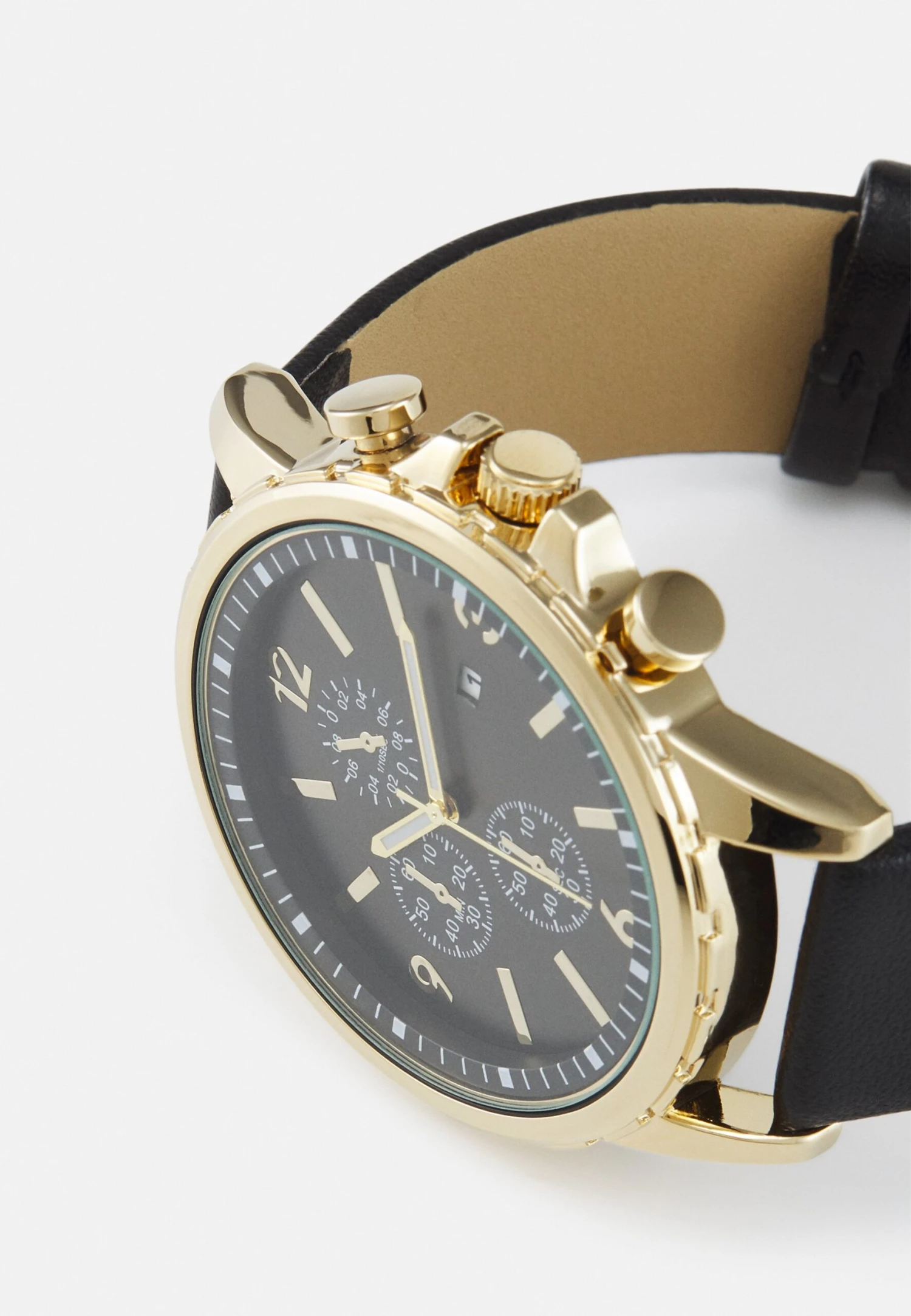 Pier One Unisex - Chronograph Watch - Black/Gold-Coloured 4 Pier One Unisex - Chronograph Watch - Black/Gold-Coloured - Image 4