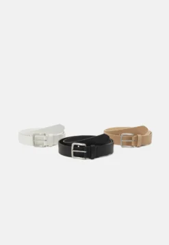 Pier One 3 Pack Unisex - Belt - Black/Beige/White